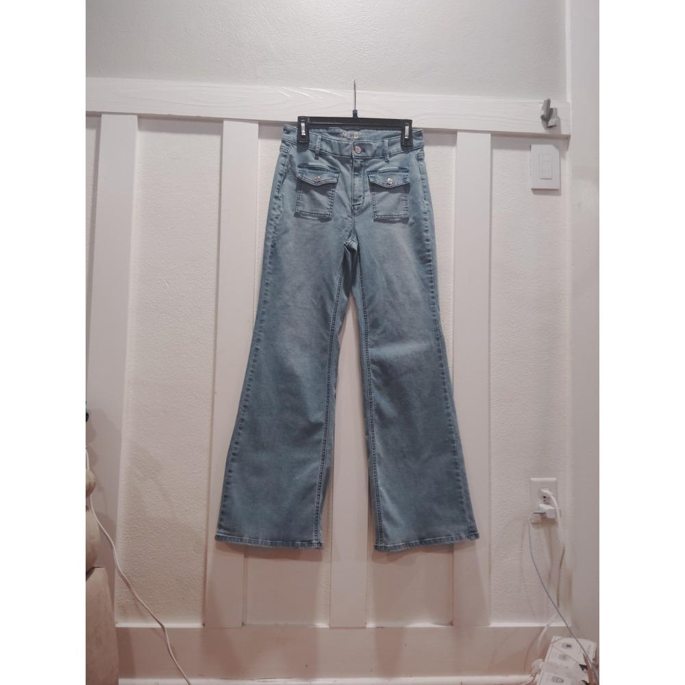 White House Black Market High Rise 12" Leg Opening Skinny Flare Jeans Blue 4